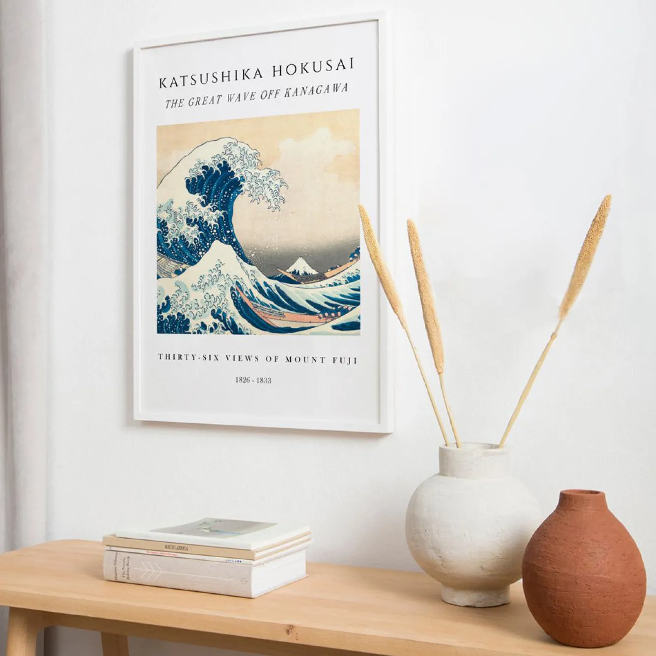 Hannun Affiches | Affiche La Grande Vague de Kanagawa Blanc